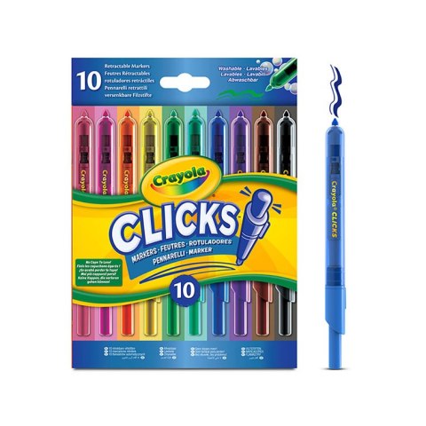 Crayola Flamastry automatyczne zmywalne Clicks 10szt. 8+