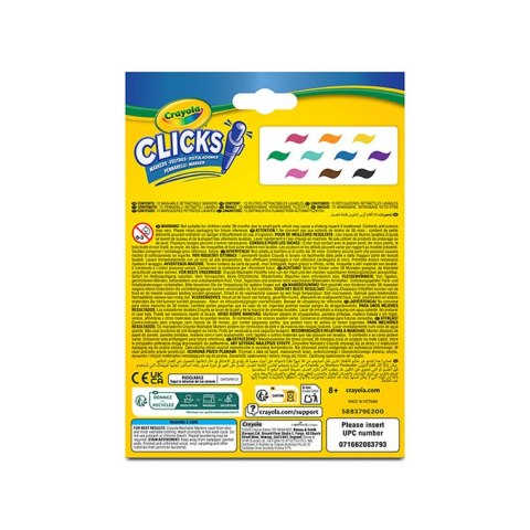 Crayola Flamastry automatyczne zmywalne Clicks 10szt. 8+