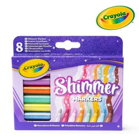 Crayola Flamastry błyszczące mazaki dla dzieci 8szt.