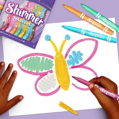 Crayola Flamastry błyszczące mazaki dla dzieci 8szt.