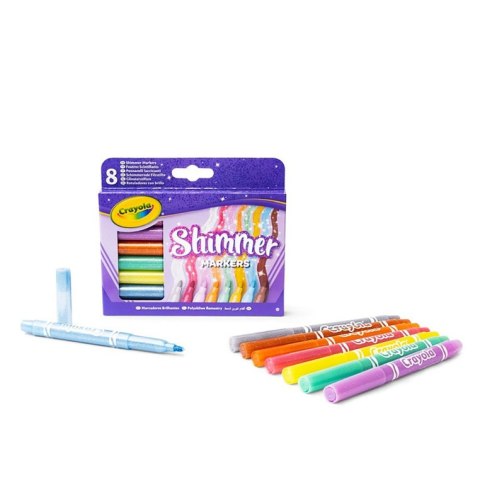 Crayola Flamastry błyszczące mazaki dla dzieci 8szt.