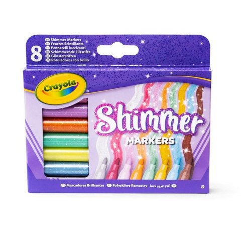 Crayola Flamastry błyszczące mazaki dla dzieci 8szt.