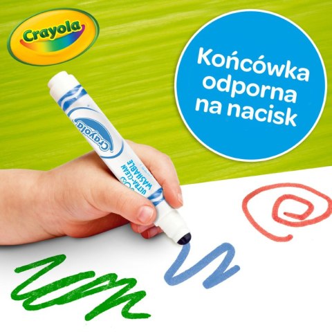 Crayola Flamastry mazaki dla dzieci zmywalne z płaską końcówką odporną na nacisk Mini Kids 8szt. 12m+