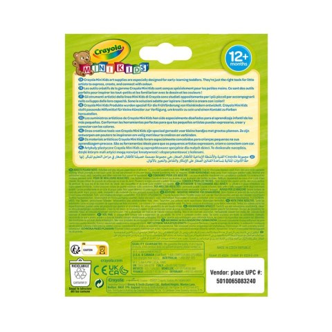 Crayola Flamastry mazaki dla dzieci zmywalne z płaską końcówką odporną na nacisk Mini Kids 8szt. 12m+