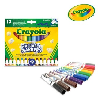Crayola Flamastry stożkowe mazaki dla dzieci zmywalne 12szt.