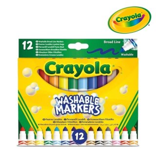 Crayola Flamastry stożkowe mazaki dla dzieci zmywalne 12szt.