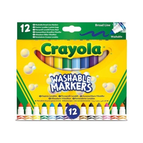 Crayola Flamastry stożkowe mazaki dla dzieci zmywalne 12szt.