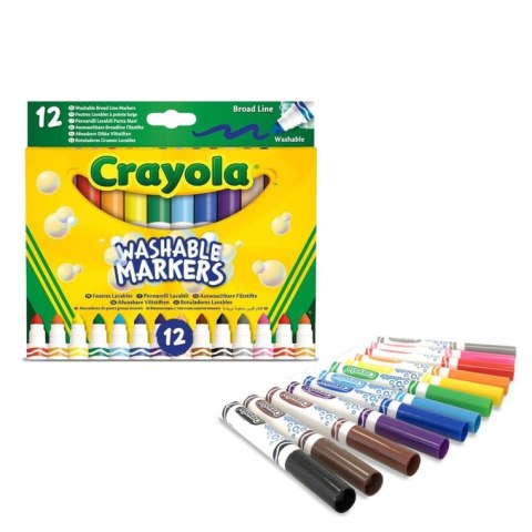 Crayola Flamastry stożkowe mazaki dla dzieci zmywalne 12szt.