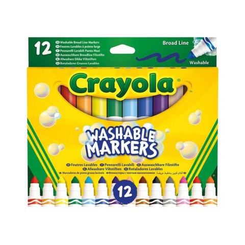 Crayola Flamastry stożkowe mazaki dla dzieci zmywalne 12szt.