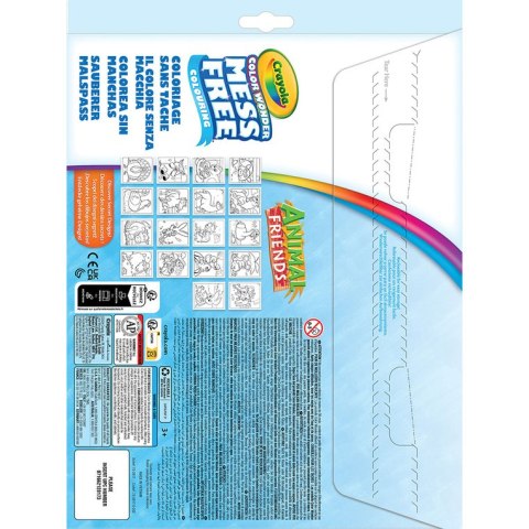 Crayola Kolorowanka dla dzieci i 4 niebrudzące magiczne flamastry Color Wonder Mess Free Animal Friends 3+