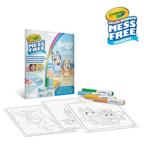 Crayola Kolorowanka dla dzieci i 4 niebrudzące magiczne flamastry Color Wonder Mess Free Bluey 3+