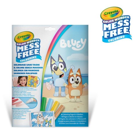 Crayola Kolorowanka dla dzieci i 4 niebrudzące magiczne flamastry Color Wonder Mess Free Bluey 3+