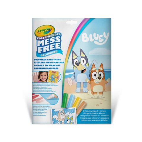 Crayola Kolorowanka dla dzieci i 4 niebrudzące magiczne flamastry Color Wonder Mess Free Bluey 3+