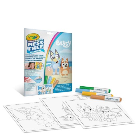 Crayola Kolorowanka dla dzieci i 4 niebrudzące magiczne flamastry Color Wonder Mess Free Bluey 3+