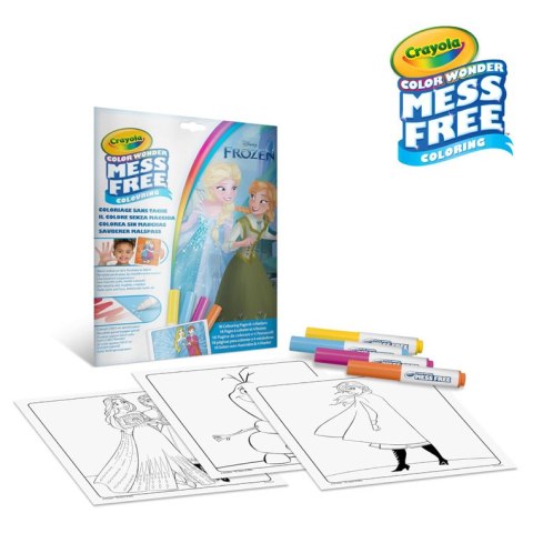 Crayola Kolorowanka dla dzieci i 4 niebrudzące magiczne flamastry Color Wonder Mess Free Kraina Lodu 3+