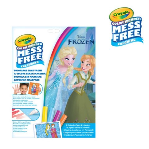 Crayola Kolorowanka dla dzieci i 4 niebrudzące magiczne flamastry Color Wonder Mess Free Kraina Lodu 3+