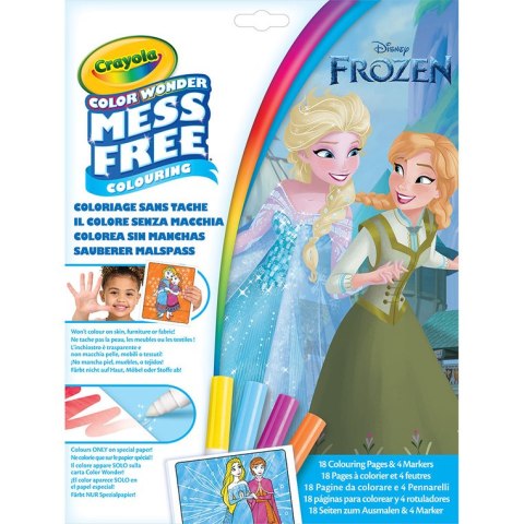 Crayola Kolorowanka dla dzieci i 4 niebrudzące magiczne flamastry Color Wonder Mess Free Kraina Lodu 3+