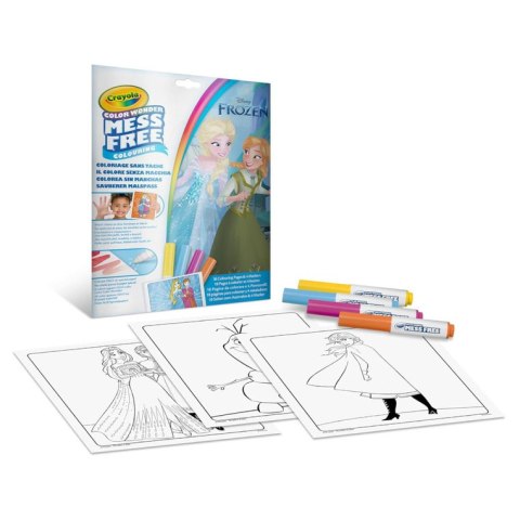 Crayola Kolorowanka dla dzieci i 4 niebrudzące magiczne flamastry Color Wonder Mess Free Kraina Lodu 3+