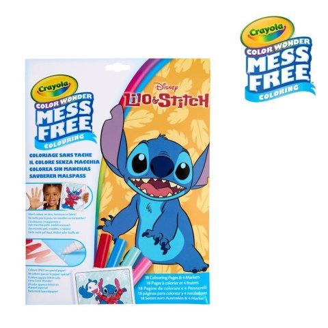 Crayola Kolorowanka dla dzieci i 4 niebrudzące magiczne flamastry Color Wonder Mess Free Lilo i Stitch 3+