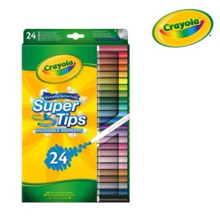 Crayola Super Tips Flamastry mazaki dla dzieci zmywalne 24szt.
