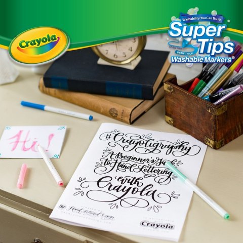 Crayola Super Tips Flamastry mazaki dla dzieci zmywalne 24szt.