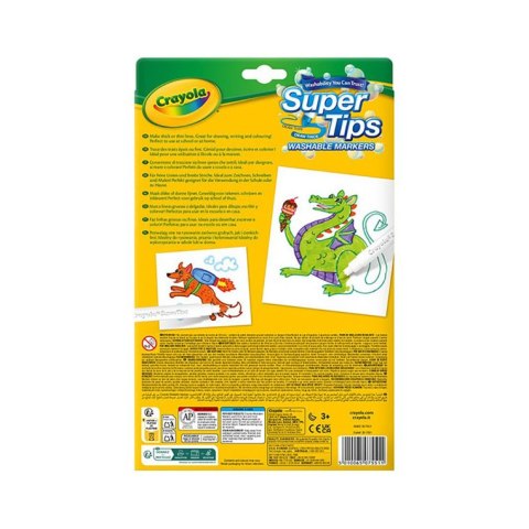 Crayola Super Tips Flamastry mazaki dla dzieci zmywalne 24szt.