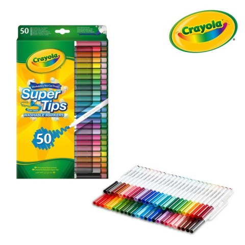 Crayola Super Tips Flamastry mazaki dla dzieci zmywalne 50szt.