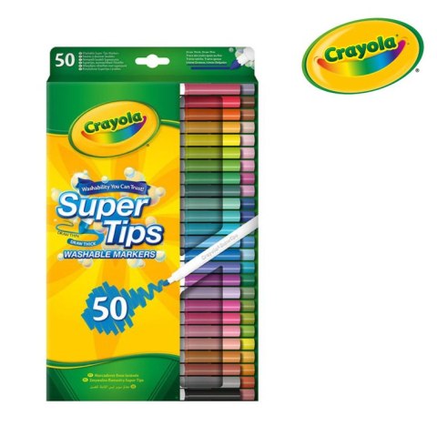 Crayola Super Tips Flamastry mazaki dla dzieci zmywalne 50szt.