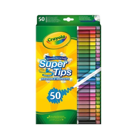 Crayola Super Tips Flamastry mazaki dla dzieci zmywalne 50szt.