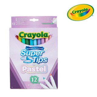Crayola Super Tips Flamastry mazaki dla dzieci zmywalne pastelowe 12szt.