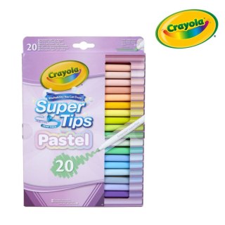 Crayola Super Tips Flamastry mazaki dla dzieci zmywalne pastelowe 20szt.