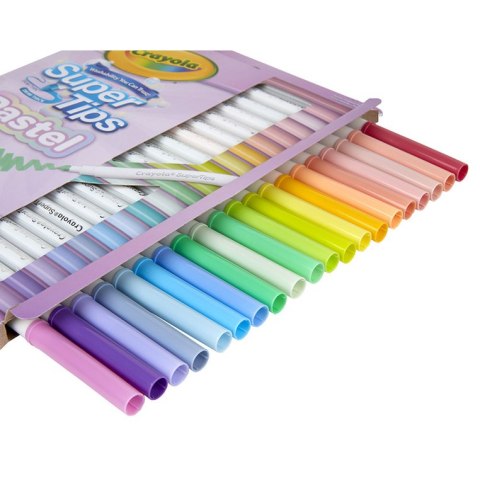 Crayola Super Tips Flamastry mazaki dla dzieci zmywalne pastelowe 20szt.