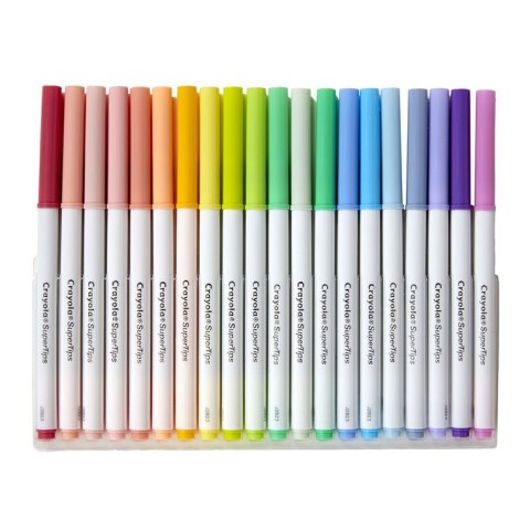 Crayola Super Tips Flamastry mazaki dla dzieci zmywalne pastelowe 20szt.