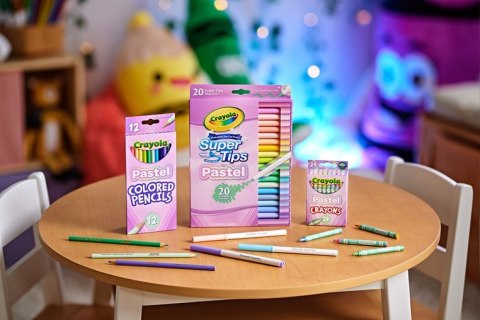 Crayola Super Tips Flamastry mazaki dla dzieci zmywalne pastelowe 20szt.