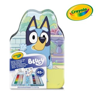 Crayola Zestaw artystyczny (kolorowanki dla dzieci, naklejki i flamastry) 47 el. Bluey 4+