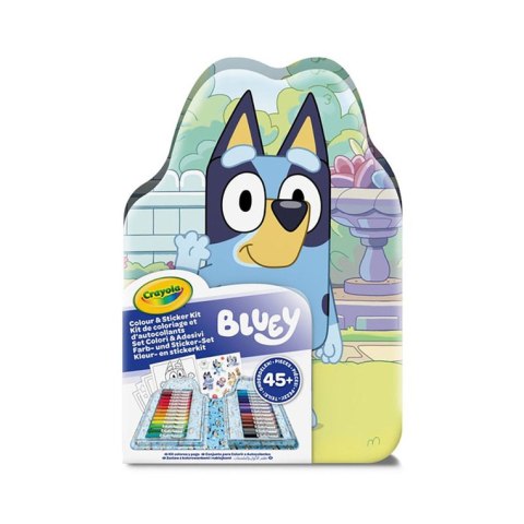 Crayola Zestaw artystyczny (kolorowanki dla dzieci, naklejki i flamastry) 47 el. Bluey 4+