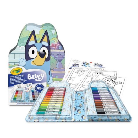 Crayola Zestaw artystyczny (kolorowanki dla dzieci, naklejki i flamastry) 47 el. Bluey 4+