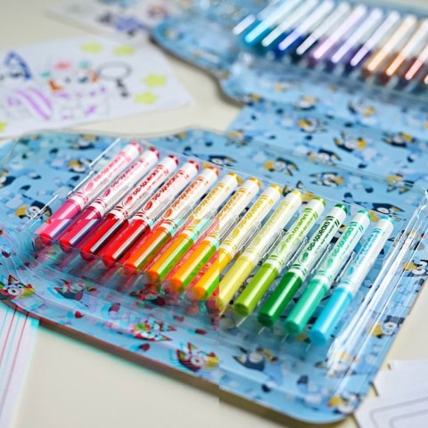 Crayola Zestaw artystyczny (kolorowanki dla dzieci, naklejki i flamastry) 47 el. Bluey 4+