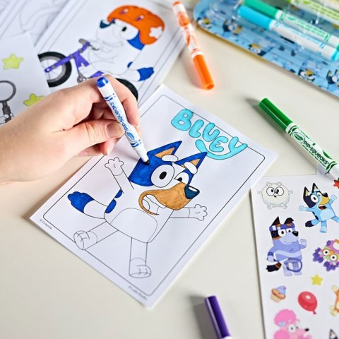 Crayola Zestaw artystyczny (kolorowanki dla dzieci, naklejki i flamastry) 47 el. Bluey 4+