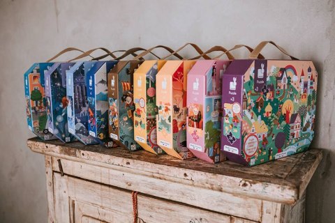Janod Puzzle w walizce Miasto 36 elementów 4+ Made in France