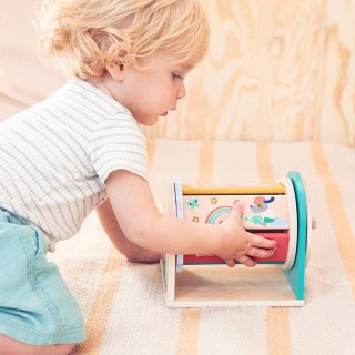 Lilliputiens Zabawka aktywizująca wielofunkcyjna obrotowy walec spinner z lusterkiem Turnicolor 9m+