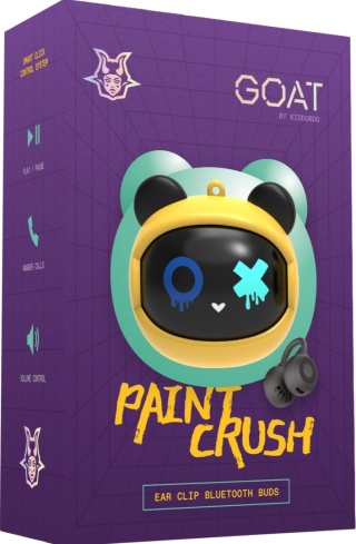 Kiddoboo GOAT Earbuds Paintcrush słuchawki bezprzewodowe, mikrofon, lekkie, etui-wisiorek 9+
