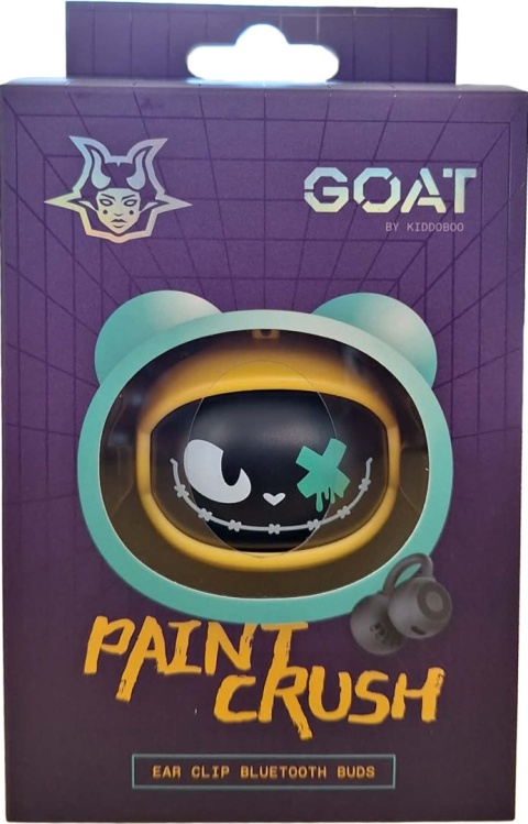 Kiddoboo GOAT Earbuds Paintcrush słuchawki bezprzewodowe, mikrofon, lekkie, etui-wisiorek 9+