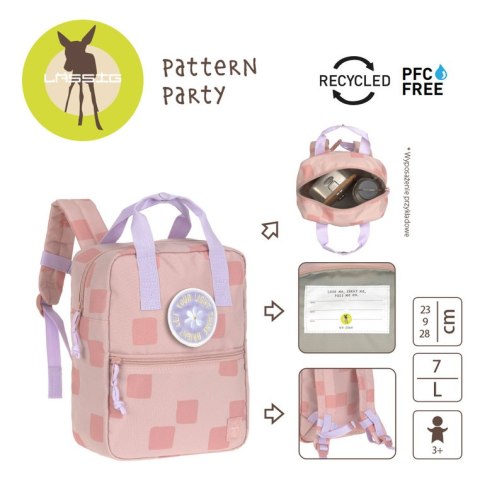 Lassig Plecak plecaczek do przedszkola mini kwadratowy Pattern Party Rose