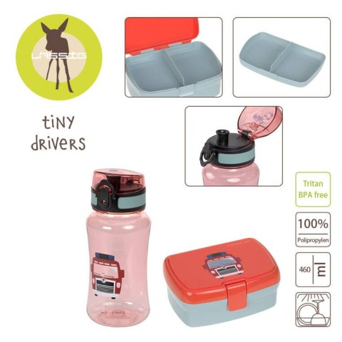 Lassig Zestaw Lunchbox + Tritanowa butelka bidon 460 ml Wóz strażacki