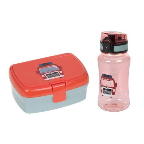 Lassig Zestaw Lunchbox + Tritanowa butelka bidon 460 ml Wóz strażacki