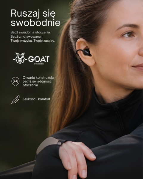 Kiddoboo GOAT Earbuds Graffiti słuchawki bezprzewodowe, mikrofon, lekkie, etui-wisiorek 9+