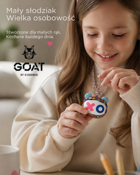 Kiddoboo GOAT Earbuds Graffiti słuchawki bezprzewodowe, mikrofon, lekkie, etui-wisiorek 9+