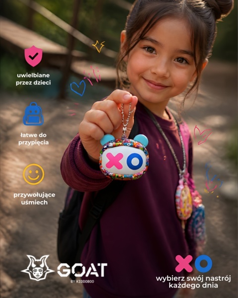 Kiddoboo GOAT Earbuds Graffiti słuchawki bezprzewodowe, mikrofon, lekkie, etui-wisiorek 9+