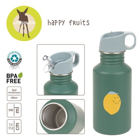 Lassig Bidon ze stali nierdzewnej z ustnikiem i uchwytem 500 ml Happy Fruits Lemon